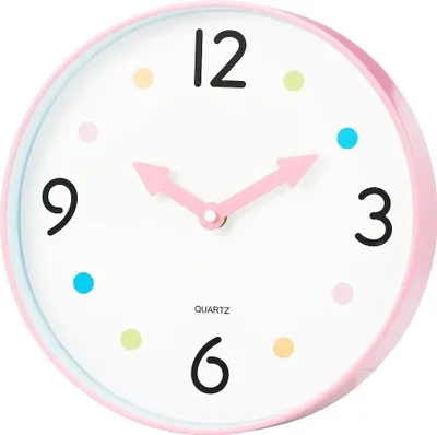 Obrázek produktu pro Dětské nástěnné hodiny SAFI, Ø 25 cm, růžové