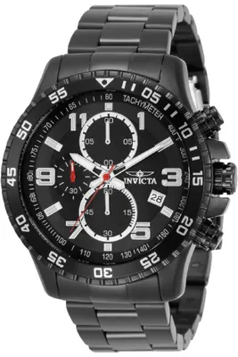 Productafbeelding van Invicta Specialty 69809 Herenhorloge - Quartz uurwerk - Stalen kast met zwarte wijzerplaat - 45 mm