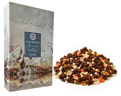 Produktbild von Paul & Paulina Trockenbarf Almmüsli Ziege 2kg für Hunde / 75% getrocknetem Ziegenfleisch mit 25% Gemüse + Obst