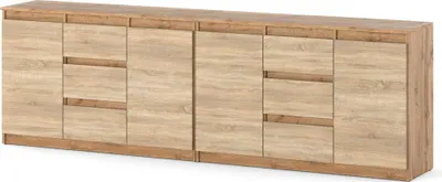 Zdjęcie produktu dla Komoda Szafka 6 Szuflad 240Cm Salon Pokój Dzienny Dąb Wotan Dąb Sonoma