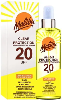 Zdjęcie produktu dla Malibu Clear Protection SPF20 Przezroczysty Spray Ochronny
