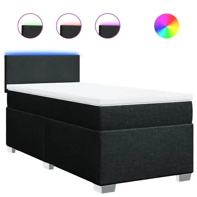 Produktbild von Boxspringbett mit Matratze Schwarz 100x200 cm Stoff