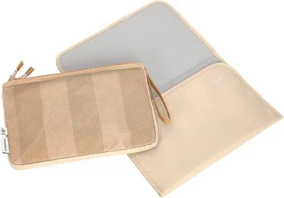 Produktbild von Famanu Wickeltasche mit Wickelauflage für unterwegs - Beige/Camel