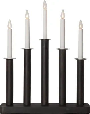 Produktbild von LED Lichterbogen ,Plate', 5-flammig, Holz und Metall, schwarz
