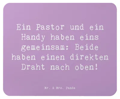 Produktbild von Mr. & Mrs. Panda Mauspad Spruch Pastor Verbindung - Lavendeltraum - Geschenk, mousematte, Geistlicher Leiter, Beruf, Seelsorger, Glaubensgemeinschaft, Mousepad, Berufe