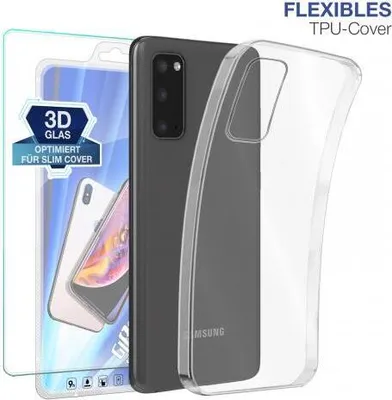 Produktbild von TPU-Hülle Transparent für Samsung Galaxy S20 / S20 FE - Modellkompatibilität: Für Samsung Galaxy S20 - Displayglas: Mit 9H Displayglas