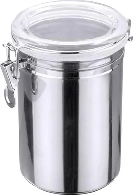 Produktbild von 2 Stück Contacto Vorratsdose mit Acryldeckel, Aufbewahrungsbehälter, 1,7 l, aus Edelstahl, Höhe: 19,5 cm, Ø 12,5 cm