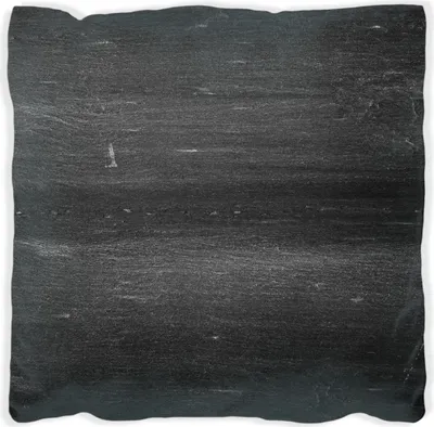 Produktbild von Wallario Premium Kissen, weiche Oberfläche, mit Motiv Dunkler schwarzer Stein - Muster - Steinoptik, Größe: 60 x 60 cm, mit weißer Rückseite
