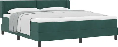 Produktbild von Boxspringbett mit Kopfteil Dunkelgrün 200 x 180 cm Samt