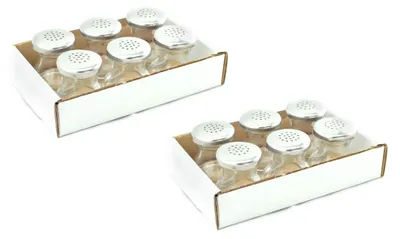 Produktbild von Hostelnovo - Set mit 12 Salzstreuern aus Glas mit Edelstahldeckel - Korrosionsbe