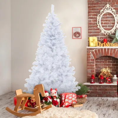 Obrázek produktu pro Umělá vánoční stromek Peviasot, výška 150 cm, bílá barva, 400 větviček, PVC vánoční stromek s kovovým stojanem