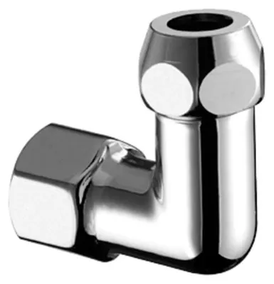 Image de Raccord coudé femelle Schell, chromé 3/8" x 3/8" x 10 mm