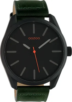 Image de Montre Oozoo vert foncé cuir Timepieces hommes-femmes Montre à quartz analogique UOC10322