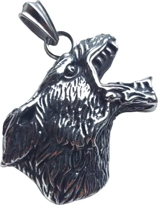 Produktbild von Anhänger aus Edelstahl 316L Wolfskopf