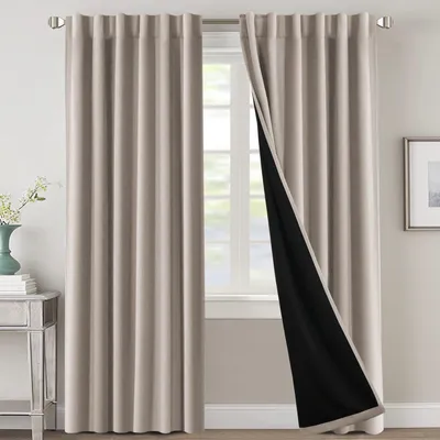 Verdunkelungsvorhänge 132x214 cm, 2er-Set, Wärmedämmung, Schalldämmung
