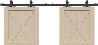 Produktbild von Schiebetürbeschlag Set für Schranktüren 122 cm Kohlenstoffstahl