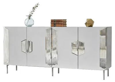 Produktbild von Trigolo - Kommode, 180x40x80h cm Weiß, 4 Regale