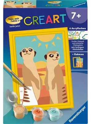 Produktbild von CreArt, Malen nach Zahlen Kinder - Neugierige Erdmännchen