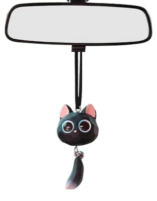 Image de Miroir décoratif en forme de chat noir, dimensions 7,5 x 3,5 cm