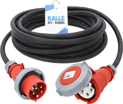 Produktbild von KALLE DAS KABEL CEE Verlängerungskabel 5G 2,5 mm² 50 Meter 400V 16A AQUASAFE IP67 Starkstrom Kraftstromkabel Stromkabel Starkstromverlängerung