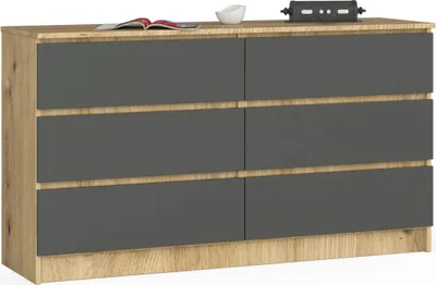 Immagine prodotto di Comò largo SAVRILA - rovere artisan / grigio