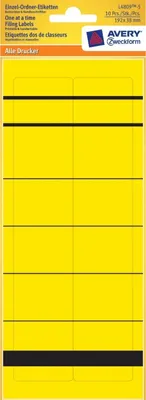 Obrázok produktu pre 10x Štítky na jednotlivé zložky úzke krátke 192x38 mm žlté