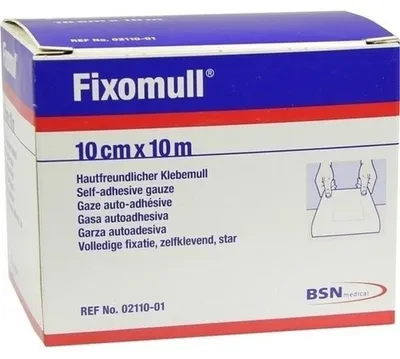 Productafbeelding van Fixomull zelfklevend verband, 10 cm x 10 m, 1 stuk pleister