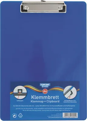 Produktbild von Klemmbrett DIN A4 transparent blau