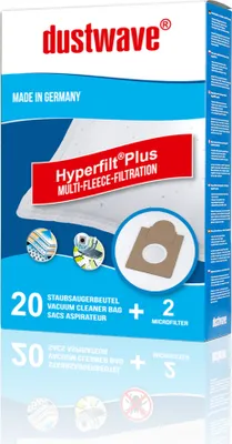 Produktbild von 80 Staubsaugerbeutel + 8 Filter mehrlagiges Micro-Vlies für EIO, Quigg geeignet und kompatibel mit Swirl EIO80 / EIO 80 - dustwave® Markenstaubbeutel Germany