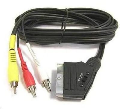 Immagine prodotto di Cavo SCART PremiumCord - 3xCINCH M/M 1,5 m interruttore In/Out (kjssc-2)