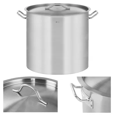 Produktbild von ROYAL Catering RCST-71LI-E Kochtopf inkl. Deckel, Edelstahl, 45 cm Durchmesser, Induktionsherd-geeignet