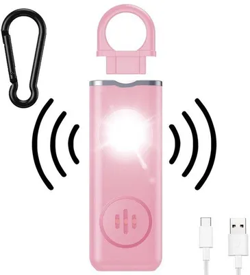Produktbild von Weiterleuchtende Taseralarm 130 dB - Oplaadbare Sicherheitsanhänger für Frauen und Kinder - Roter Notrufschlüsselanhänger