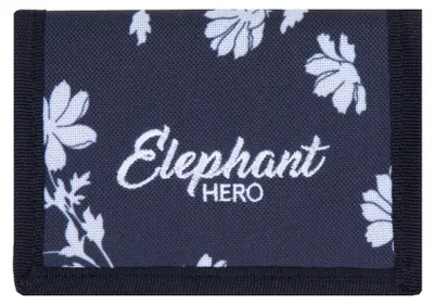 Produktbild von Schülerbörse Mädchen Karabiner Geldbörse Kindergeldbörse Elephant Hero Signature Börse Klettbörse Ausweishülle Schwarz Wallet - Black Flower 12839