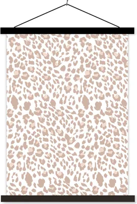 Produktbild von MuchoWow® Textilposter Tiermuster - Panther - Pastell 90x120 cm mit schwarzem Rahmen - Dekoration