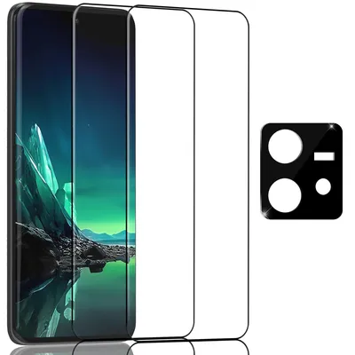 Zdjęcie produktu dla 2-pak Motorola Edge 40 Neo Szkło ochronne na ekran & 1-pak ochrona obiektywu - Szkło hartowane 9H - Super jakość 3D