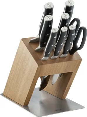 Produktbild von Rösle Messerblock 2 unbestückt Ulme, Edelstahl für 7 Messer 1 Schere/Wetzstahl