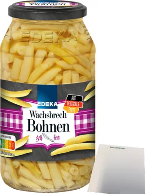 Produktbild von Wachsbrechbohnen gelb fein sortiert erntefrisch verarbeitet (530g Glas) + usy Block