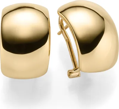 Produktbild von Ohrstecker Clip-Stecker Ohrringe 12mm breit abgerundet 585 Gold Gelbgold