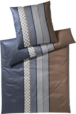 Produktbild von JOOP! Mako-Satin-Bettwäsche-Garnitur Cornflower Stripe Farbe Deep Sea Größe 200x220+2x70x90cm