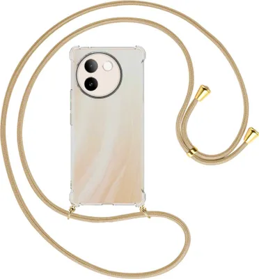 Produktbild von Handykette Backcover-Schutzhülle mit Band (Metall goldfarben) für vivo V30e 5G - caramel