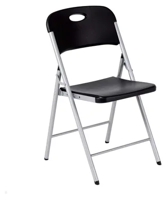 Produktbild von Schwarzer, langlebiger Klappstuhl aus Kunststoff | Eventstühle, Büroklappstühle, Designerklappstühle | Stabiler Stuhl | Klappstühle für Innen- und Außenbereich