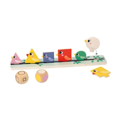 Immagine prodotto di Giocattolo educativo Janod - Ordina gli uccelli per colore, dimensione e forma - gioco in legno