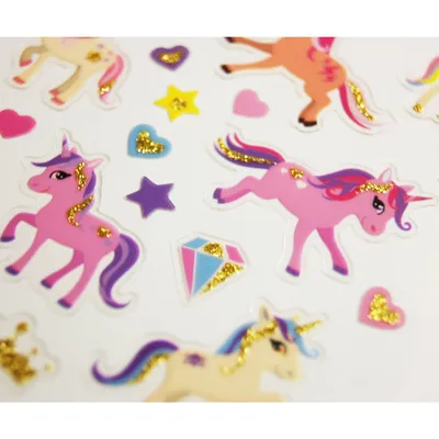 Produktbild von Aufkleber - Einhorn - Glitter - 1,8 cm