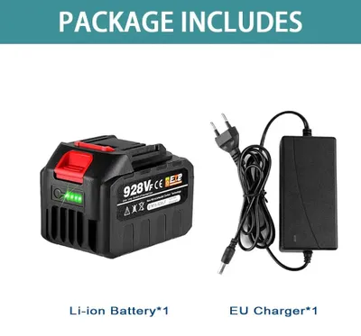 Obrázek produktu pro Lithiová baterie pro řetězovou pilu a vrtačku – 20V akumulátor – kapacita 4,5 Ah – 18–21V Li-Ion – nabíječka pro EU se ukazatelem stavu nabití – 1 baterie