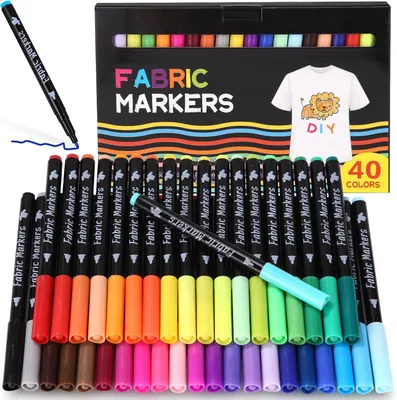 Produktbild von Textilmarker 40 Stücke, 40 Farben, waschbar, für Kleidung