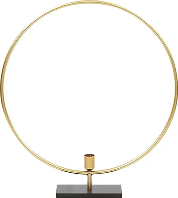 Produktbild von BELIANI Kerzenständer Gold Metall für 1 Kerze Kreis rund moderner Look Dekoartikel Dekoration Wohnzimmer Salon Innenbereich