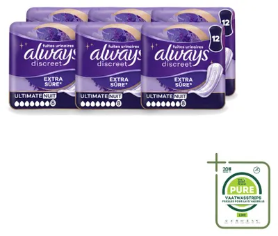 Immagine prodotto di 6 salvaslip Always Discreet Ultimate per l'incontinenza notturna - confezione grande - 6 pezzi