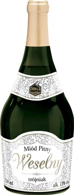 Produktbild von Weselny Trojniak Honig (Hochzeit Drittel)  0,75L | Met Honigwein Metwein Honigmet | 750 ml | 13% Alkohol | Apis | Geschenkidee | 18+