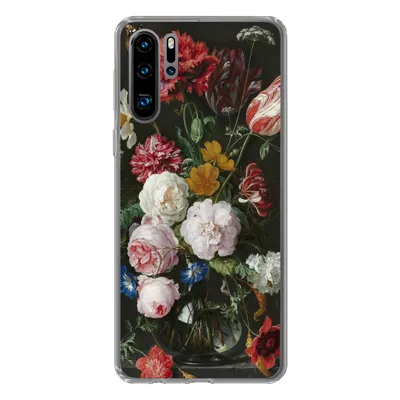 Produktbild von MuchoWow® Handyhülle Schutzhülle Hülle für Huawei P30 Pro Stilleben mit Blumen in einer Glasvase - Gemälde von Jan Davidsz. de Heem Silikon Softcase Handy Hülle - Schutzdeckel