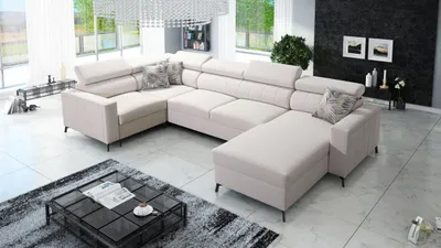 Produktbild von Ecksofa mit Schlaffunktion Latina U-Form Bettkasten Ottomane Rechts
